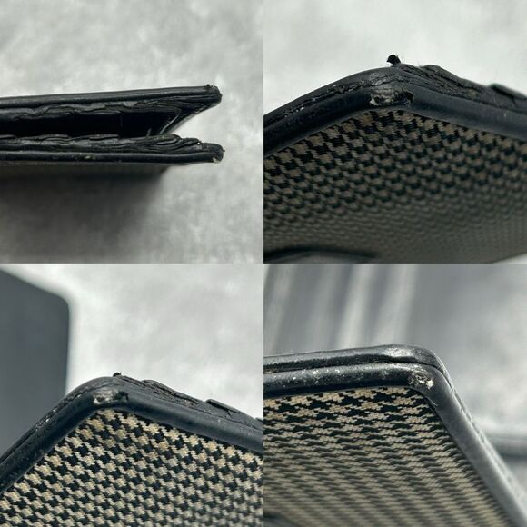 Dior Homme Black Houndstooth Bifold Wallet Canvas Leather Trim - Picture 14 of 15